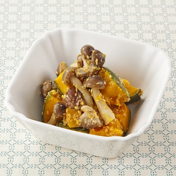 かぼちゃときのこのごま和え