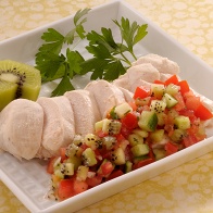 蒸し鶏のラビゴットソース